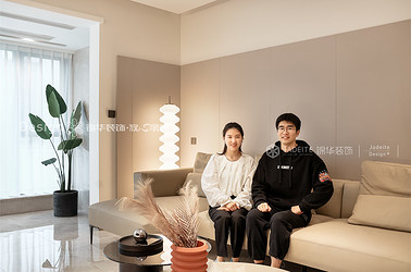 现代奶油-雅居乐-三室两厅-135㎡-装修实景图 