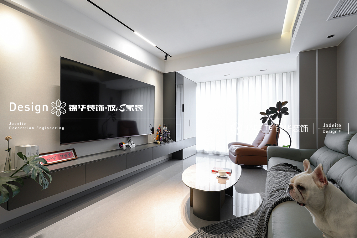 现代风格-融创荣域-三室两厅-95㎡-装修实景图装修-三室两厅-现代简约