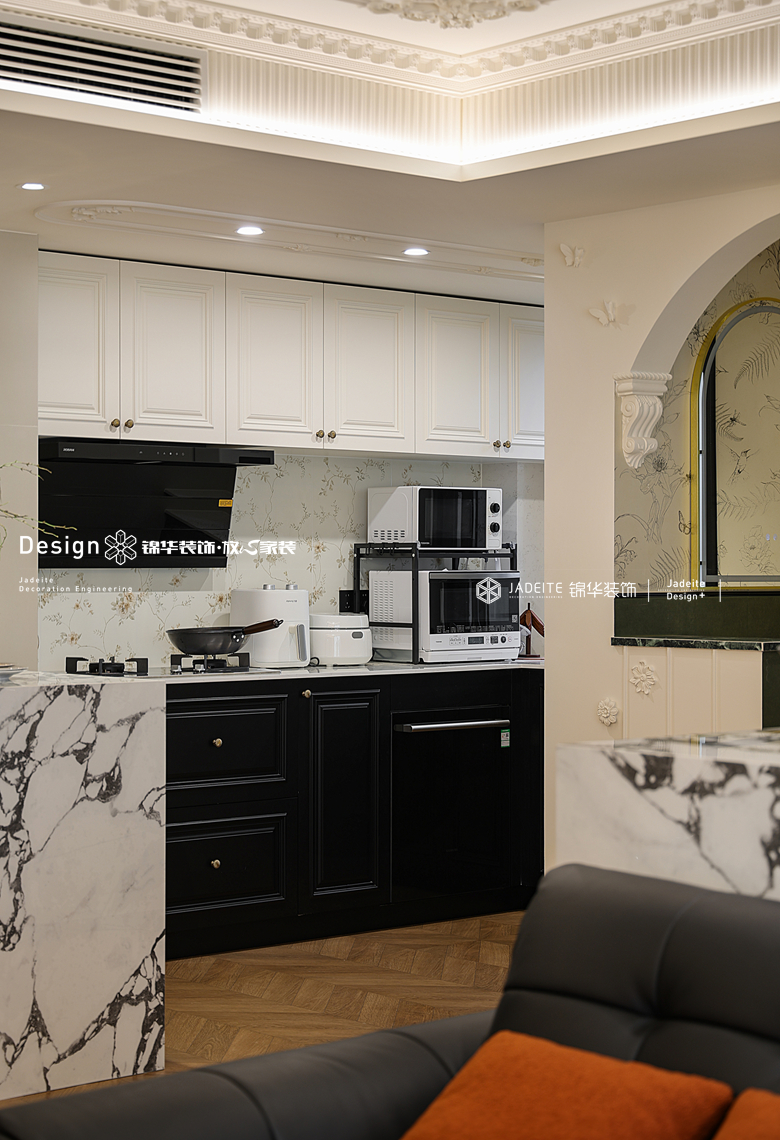 法式复古-溪岸景园-三室两厅-138㎡-装修实景图装修-三室两厅-法式