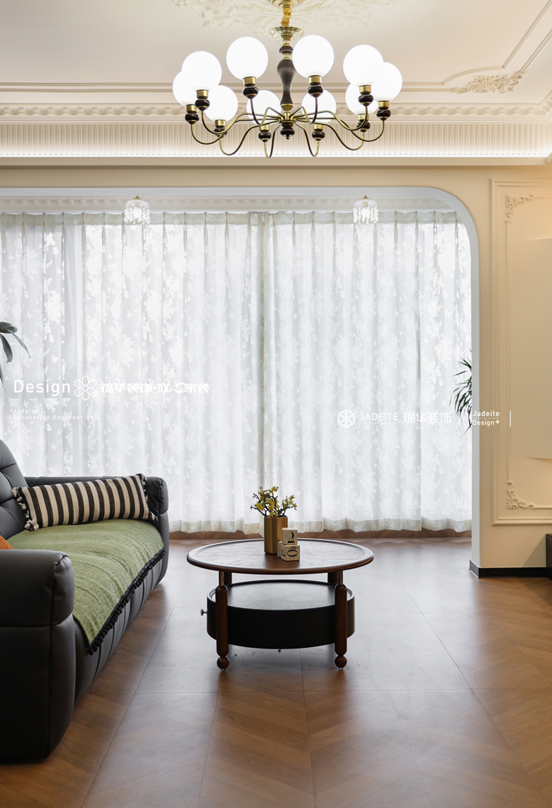 法式复古-溪岸景园-三室两厅-138㎡-装修实景图装修-三室两厅-法式