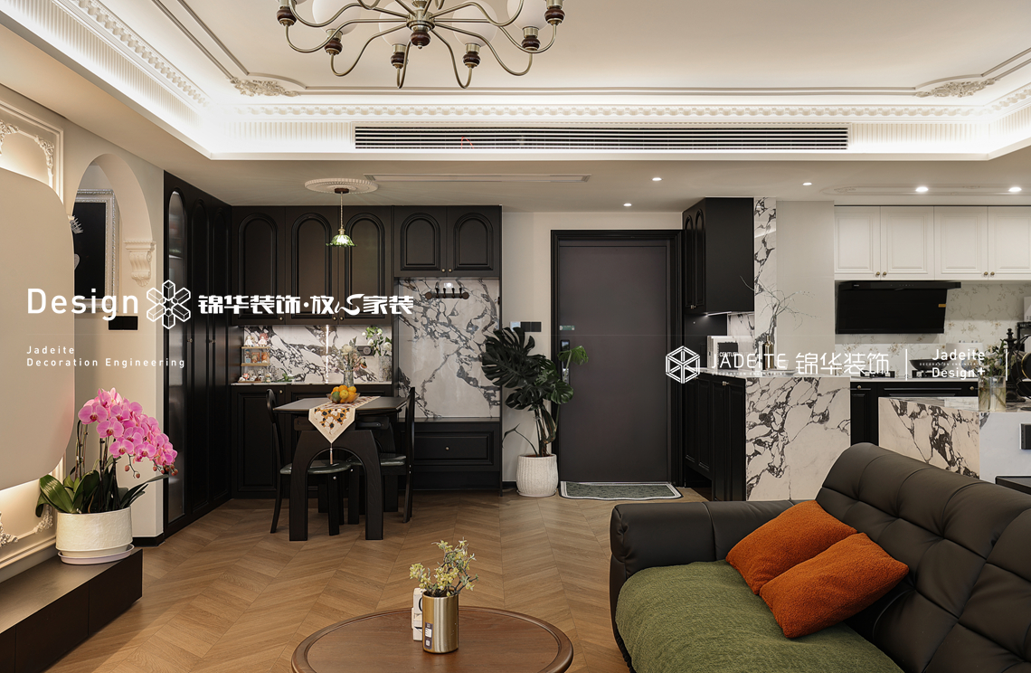 法式复古-溪岸景园-三室两厅-138㎡-装修实景图装修-三室两厅-法式