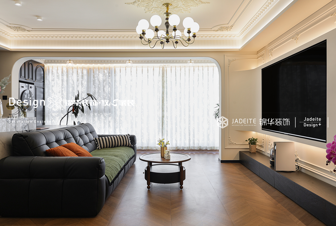 法式复古-溪岸景园-三室两厅-138㎡-装修实景图装修-三室两厅-法式