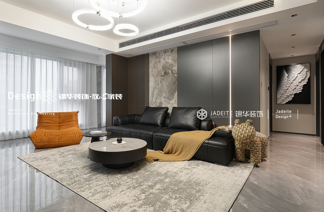 意式极简-旭辉澄江府-三室两厅两卫-143㎡-装修实景图