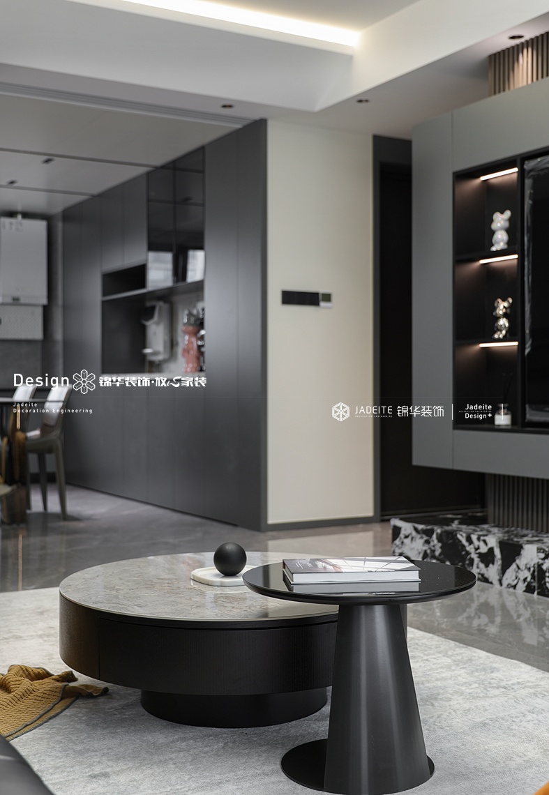 意式极简-旭辉澄江府-三室两厅两卫-143㎡-装修实景图装修-三室两厅-极简