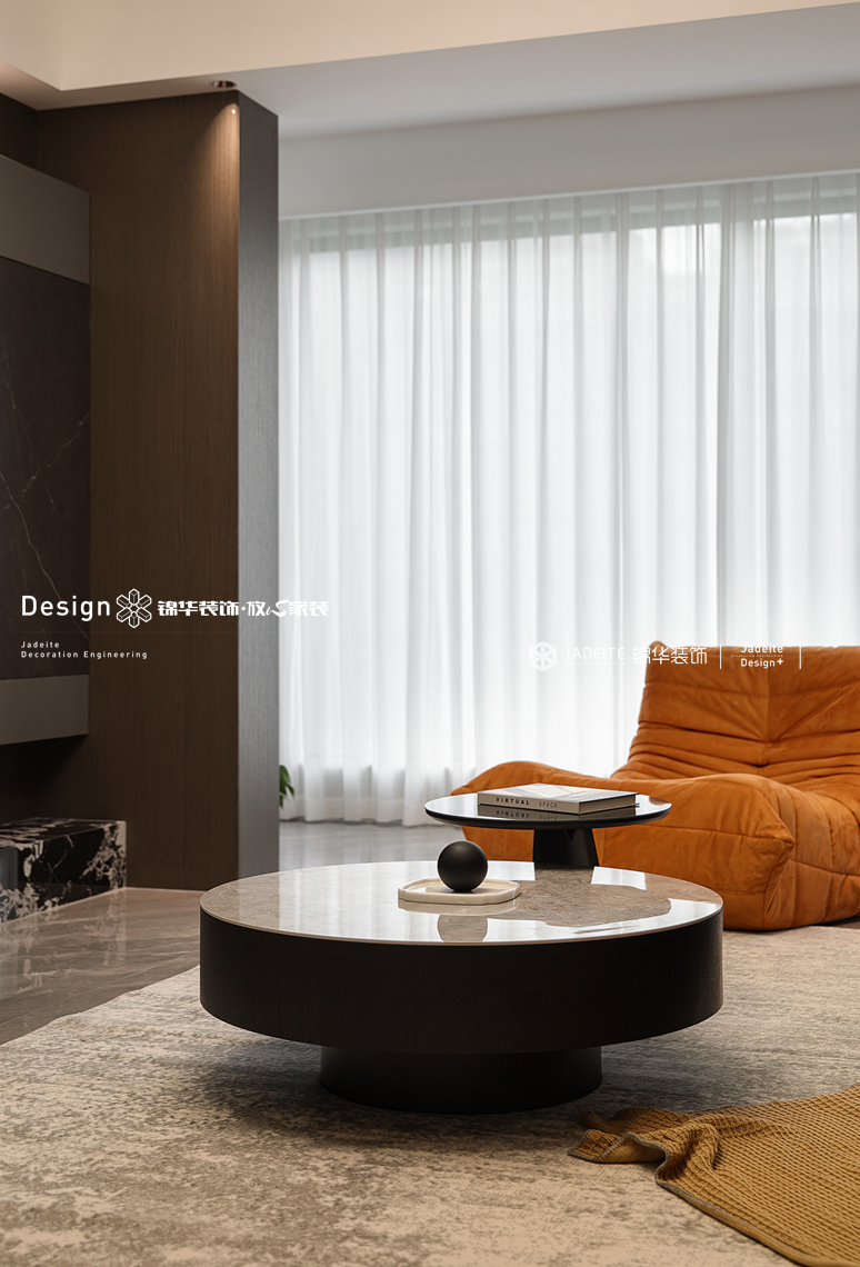 意式极简-旭辉澄江府-三室两厅两卫-143㎡-装修实景图装修-三室两厅-极简