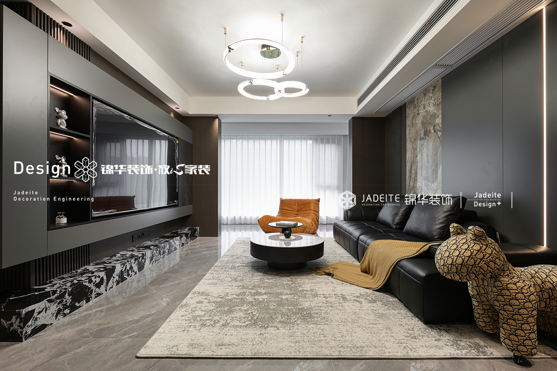 意式极简-旭辉澄江府-三室两厅两卫-143㎡-装修实景图装修-三室两厅-极简