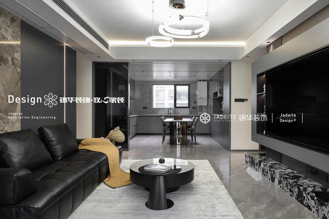 意式极简-旭辉澄江府-三室两厅两卫-143㎡-装修实景图装修-三室两厅-极简