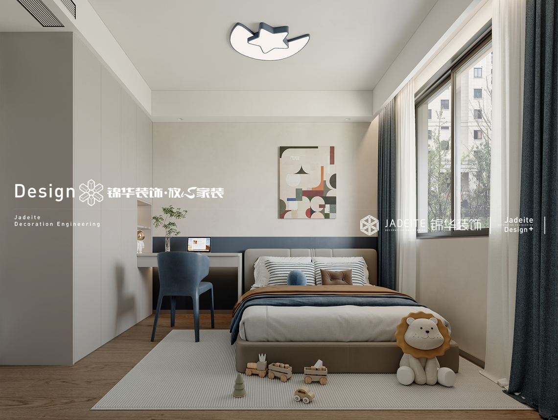 美式风格-东方大院-四室两厅两卫-160㎡-装修效果图装修-四室两厅-简美