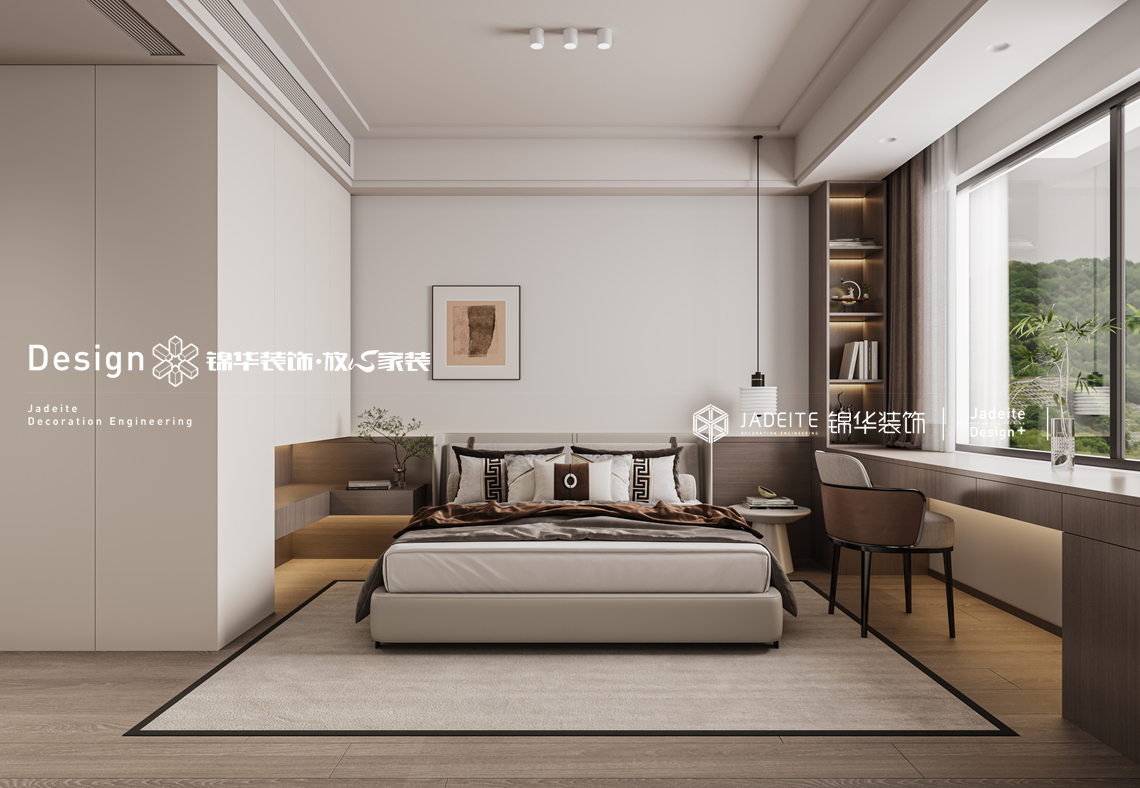 新中式风-天敔湾-四室两厅两卫-300㎡-装修效果图装修-四室两厅-新中式