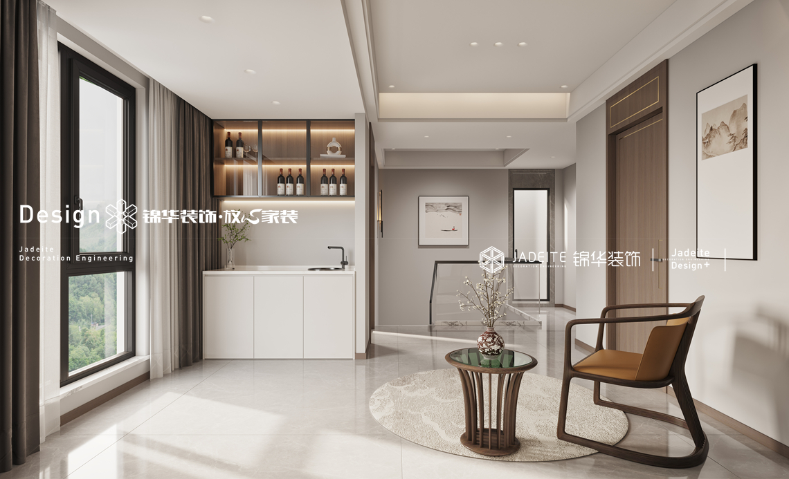 新中式风-天敔湾-四室两厅两卫-300㎡-装修效果图装修-四室两厅-新中式