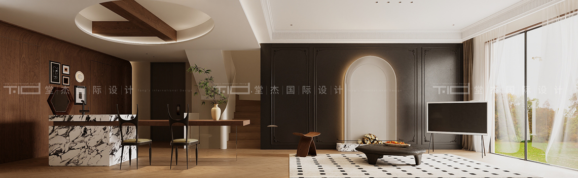 中古风-建发玖里湾-叠墅-260平-装修效果图装修-别墅-中古