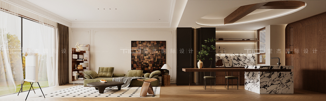 中古风-建发玖里湾-叠墅-260平-装修效果图装修-别墅-中古