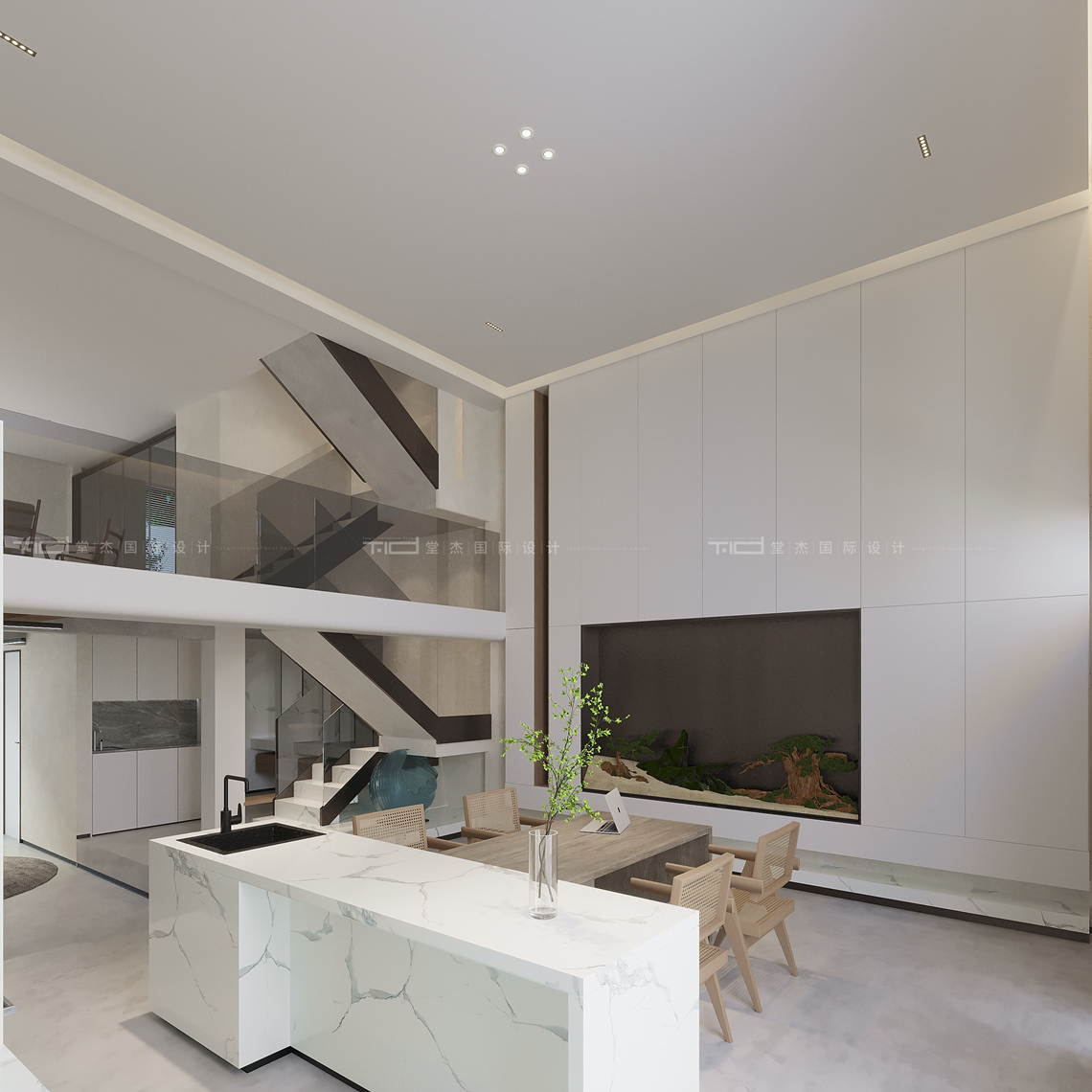 现代风-水清木华-别墅-450平-装修效果图装修-别墅-现代简约