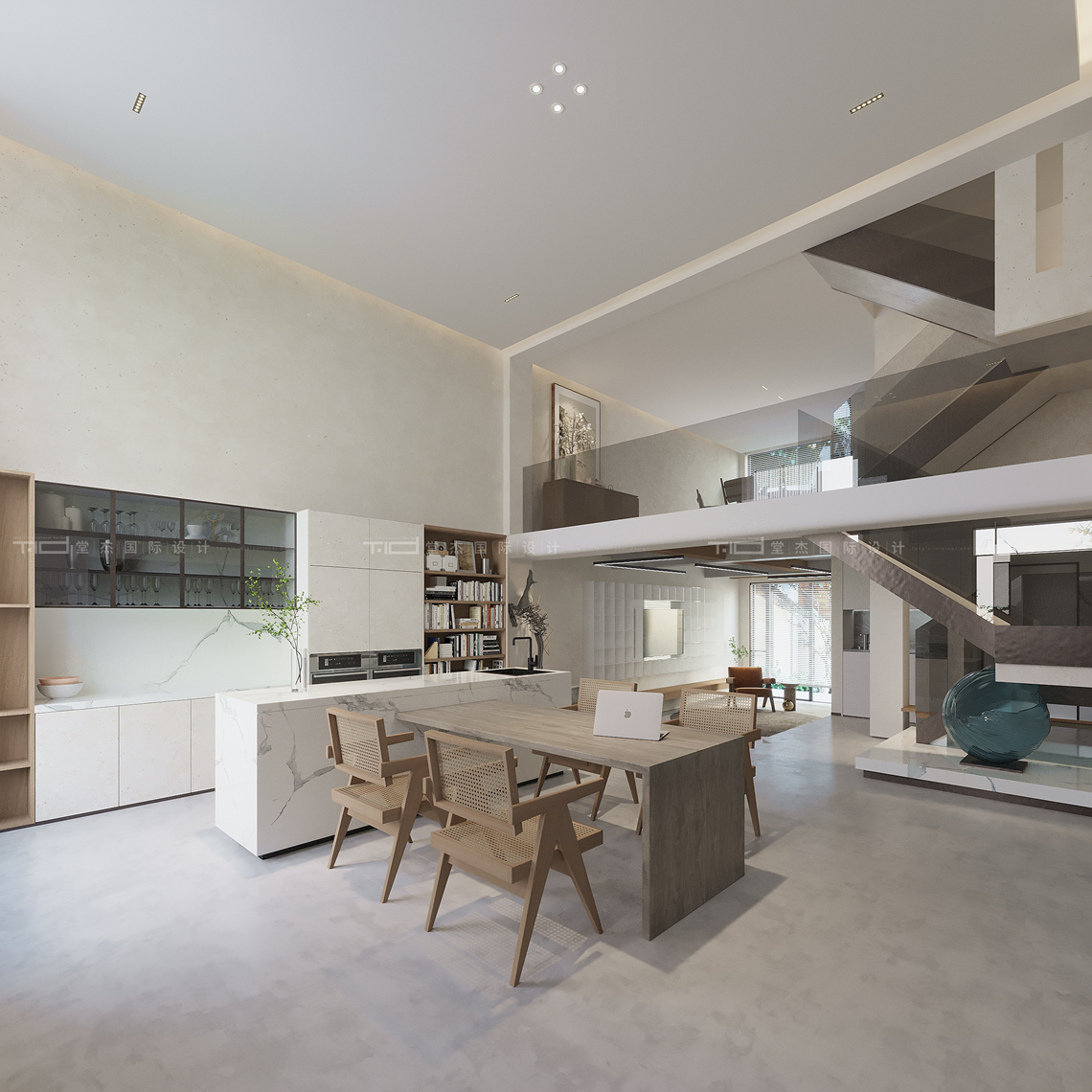 现代风-水清木华-别墅-450平-装修效果图装修-别墅-现代简约