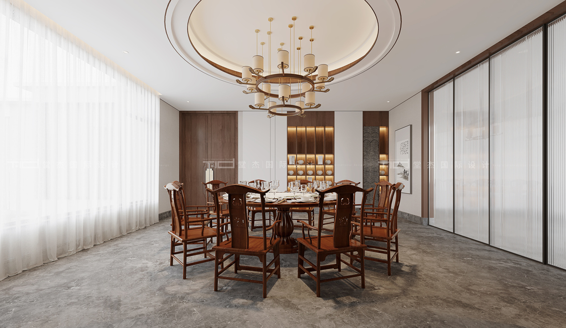 中式风格-龙山豪庭-别墅-1000平-装修效果图装修-别墅-新中式