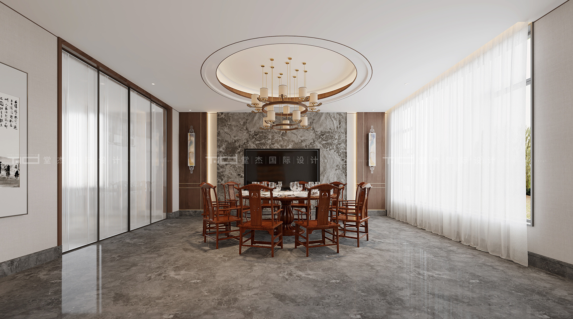 中式风格-龙山豪庭-别墅-1000平-装修效果图装修-别墅-新中式