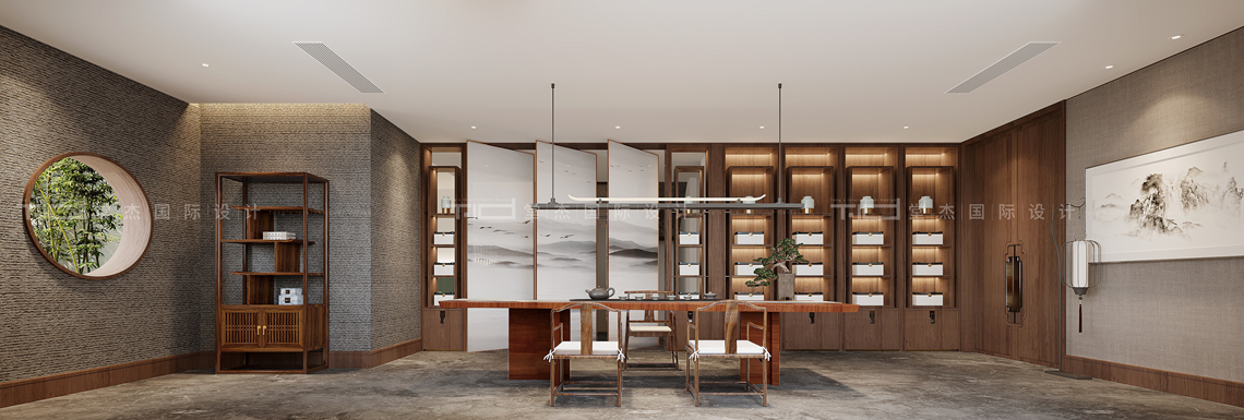 中式风格-龙山豪庭-别墅-1000平-装修效果图装修-别墅-新中式