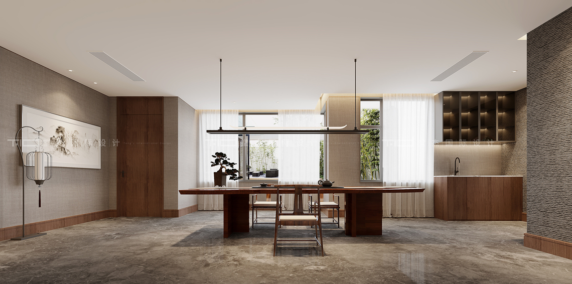 中式风格-龙山豪庭-别墅-1000平-装修效果图装修-别墅-新中式