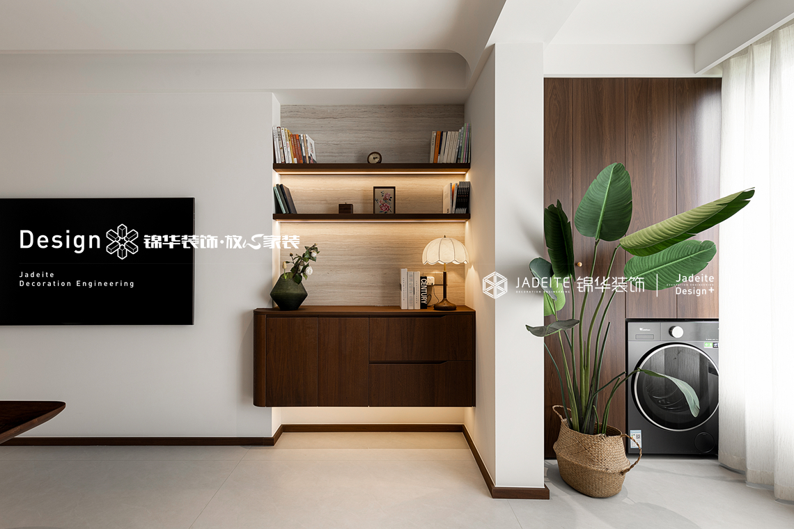 新中式-康桥悦蓉园-三室两厅两卫-89平-装修实景图装修-三室两厅-新中式