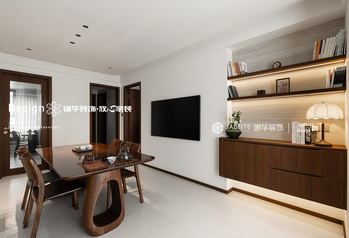 新中式-康桥悦蓉园-三室两厅两卫-89平-装修实景图装修-三室两厅-新中式