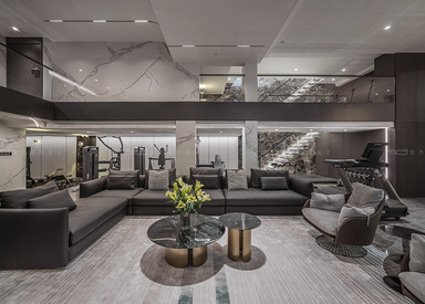 意式轻奢-路劲天御-别墅-1000平-装修实景图