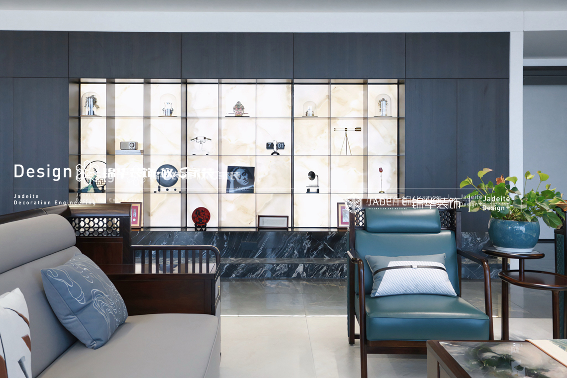 新中式-融汇大厦-四室两厅三卫-500平-装修实景图装修-别墅-新中式