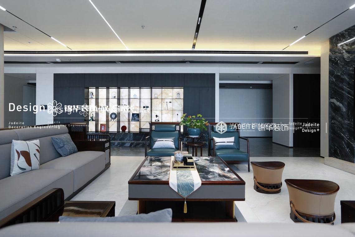 新中式-融汇大厦-四室两厅三卫-500平-装修实景图装修-别墅-新中式