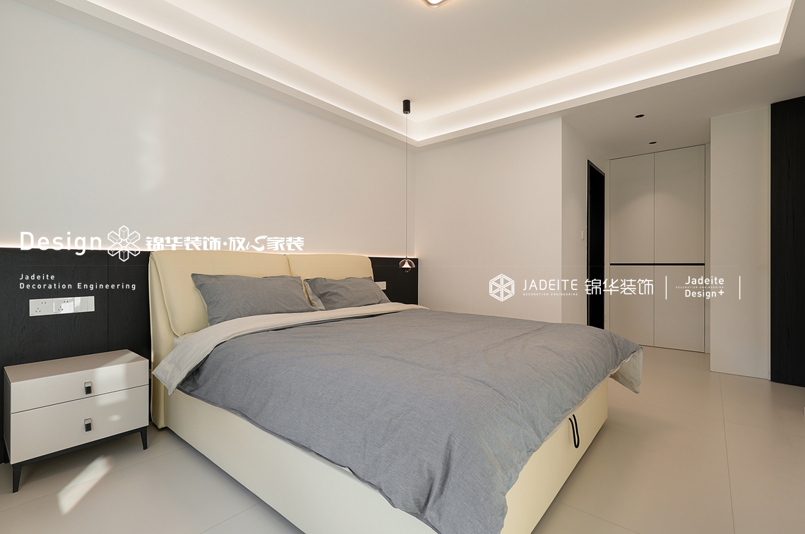 黑白现代-华君湖湾-三室两厅两卫-108平-装修实景图装修-三室两厅-现代简约