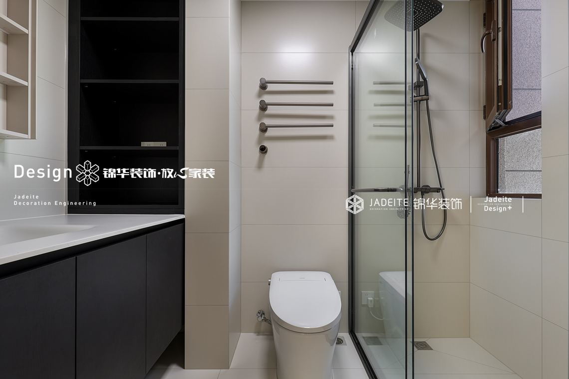 黑白现代-华君湖湾-三室两厅两卫-108平-装修实景图装修-三室两厅-现代简约