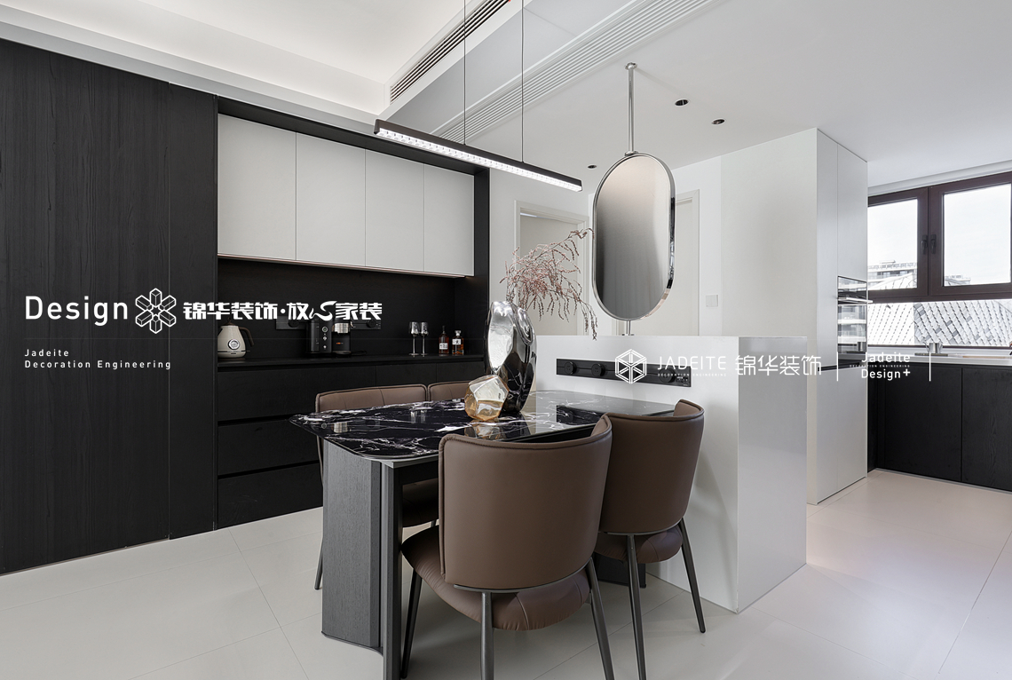 黑白现代-华君湖湾-三室两厅两卫-108平-装修实景图装修-三室两厅-现代简约