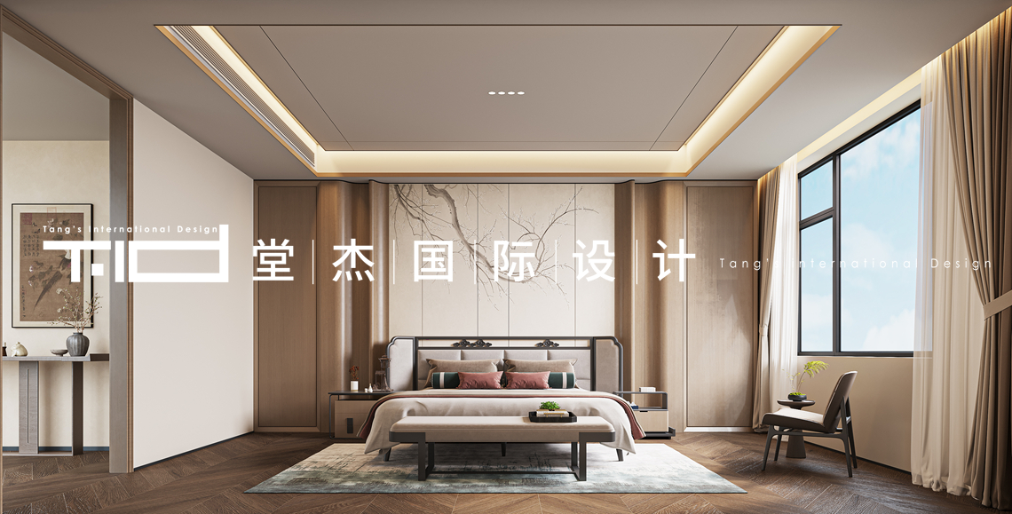  新中式-山水湖滨-独栋别墅-920㎡-装修效果图装修-别墅-新中式
