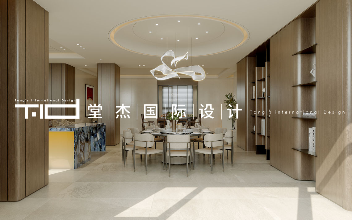  新中式-山水湖滨-独栋别墅-920㎡-装修效果图装修-别墅-新中式