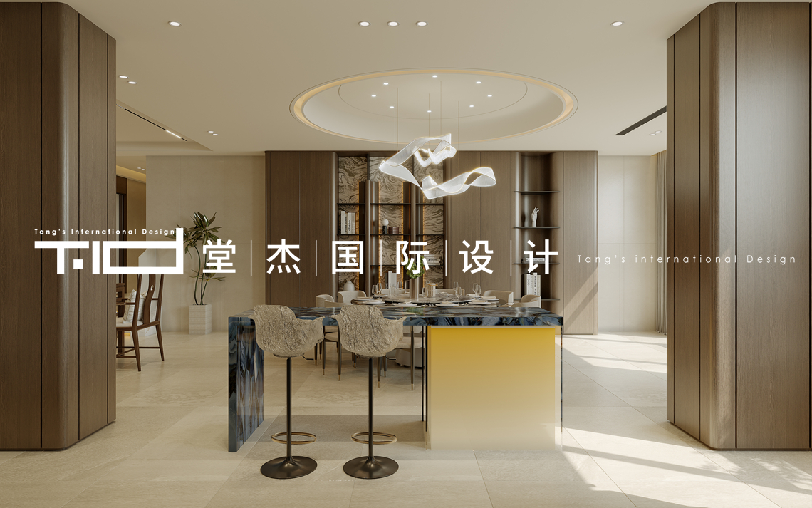  新中式-山水湖滨-独栋别墅-920㎡-装修效果图装修-别墅-新中式