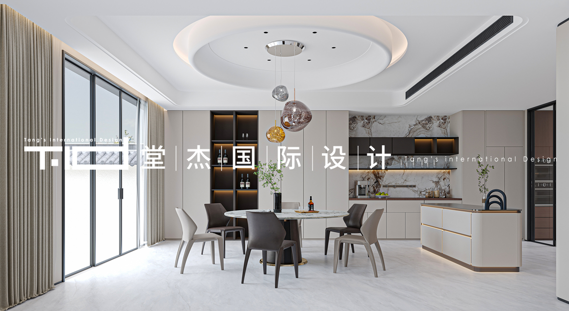 现代风格-中堂院墅-联排别墅-450㎡装修效果图装修-别墅-现代简约