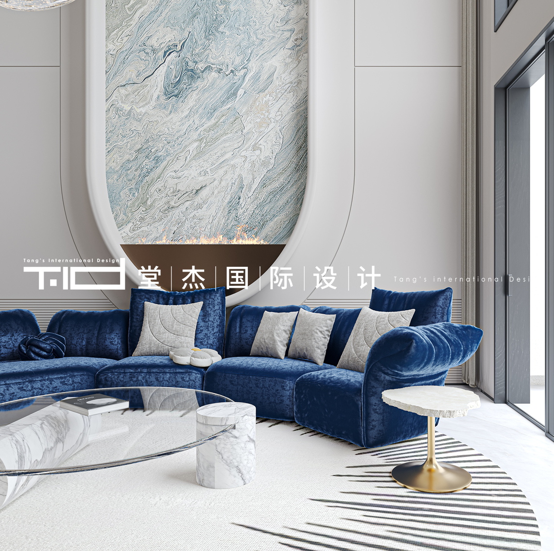 现代风格-中堂院墅-联排别墅-450㎡装修效果图装修-别墅-现代简约