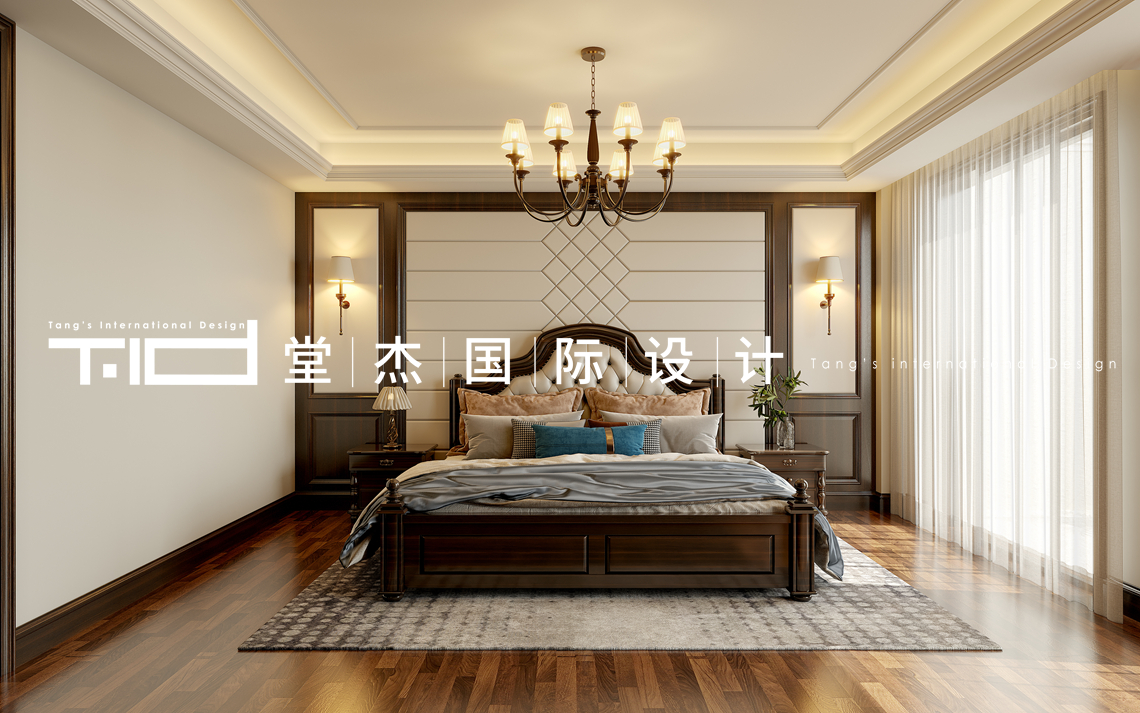 美式风格-中堂院墅-联排别墅-450㎡-装修效果图装修-别墅-美式田园