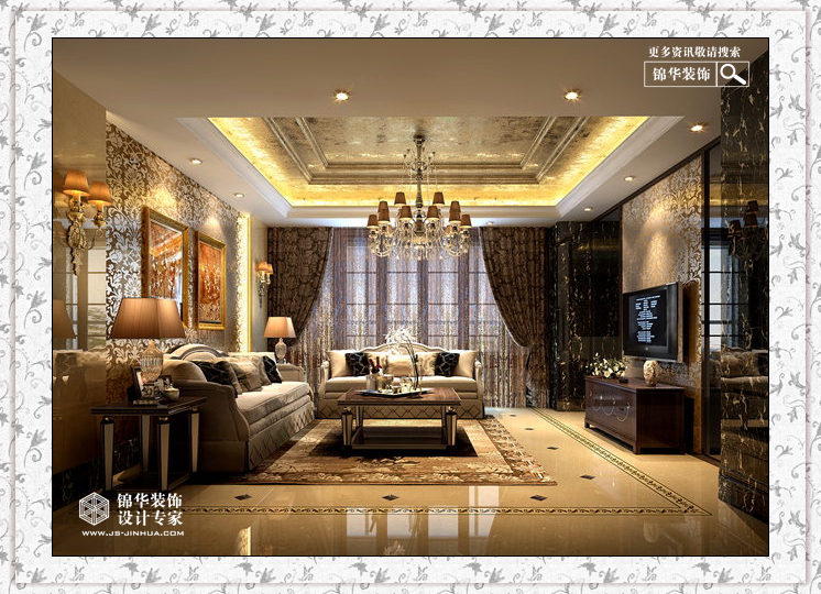 欧式风格-提香湾-三室一厅-120㎡-装修实景效果图装修-三室一厅-简欧