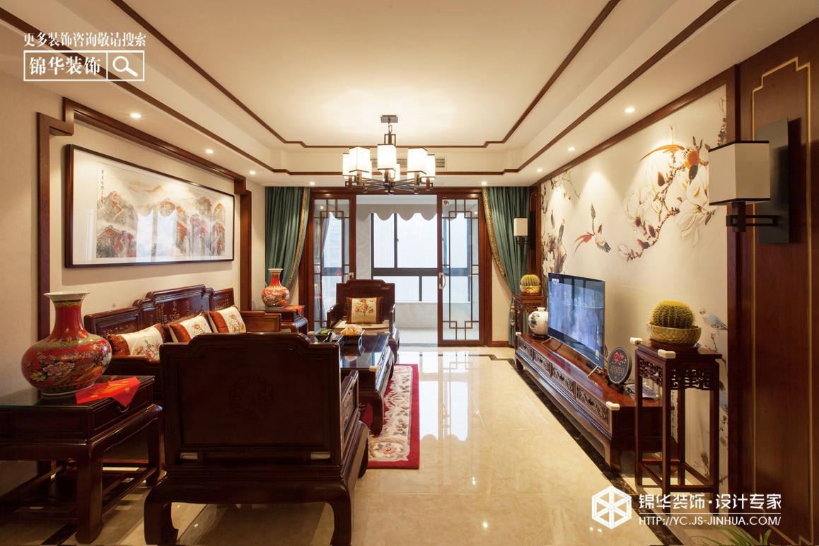 新中式风格-悦龙湾-大平层-160㎡装修实景效果图装修-四室两厅-新中式