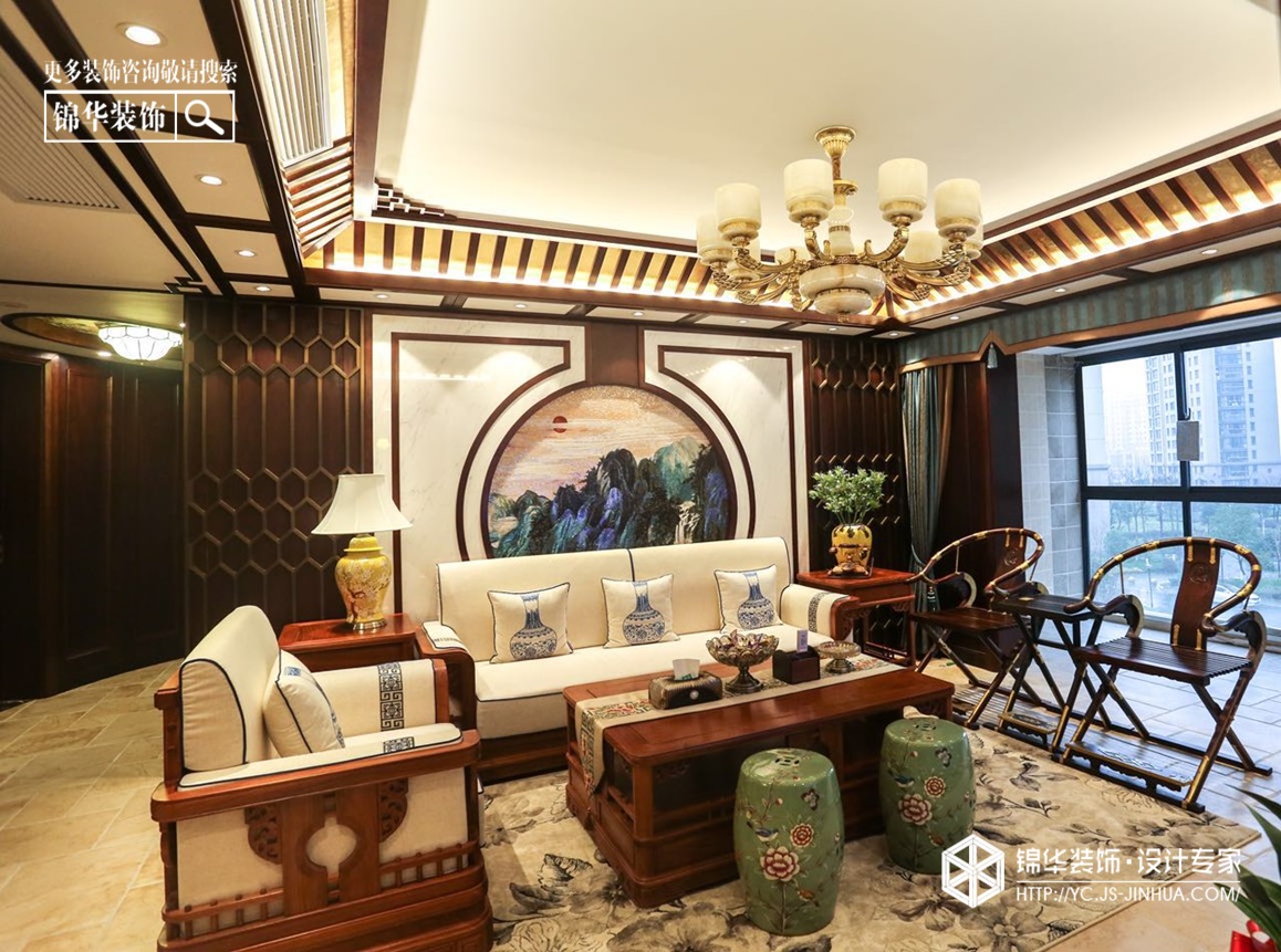 新中式风格-凤鸣缇香-四室两厅-180㎡装修实景效果图装修-四室两厅-新中式