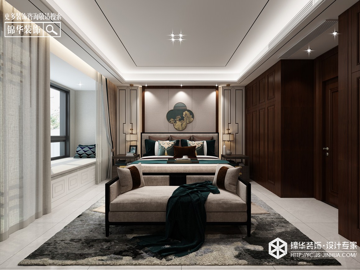 新中式风格-伯乐达城市御墅-别墅-240㎡装修实景效果图装修-四室两厅-新中式