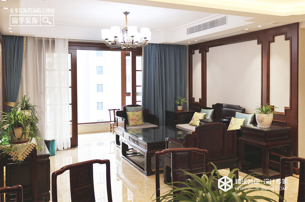 新中式风格-碧桂园-三室两厅-140㎡装修实景效果图装修-三室两厅-新中式