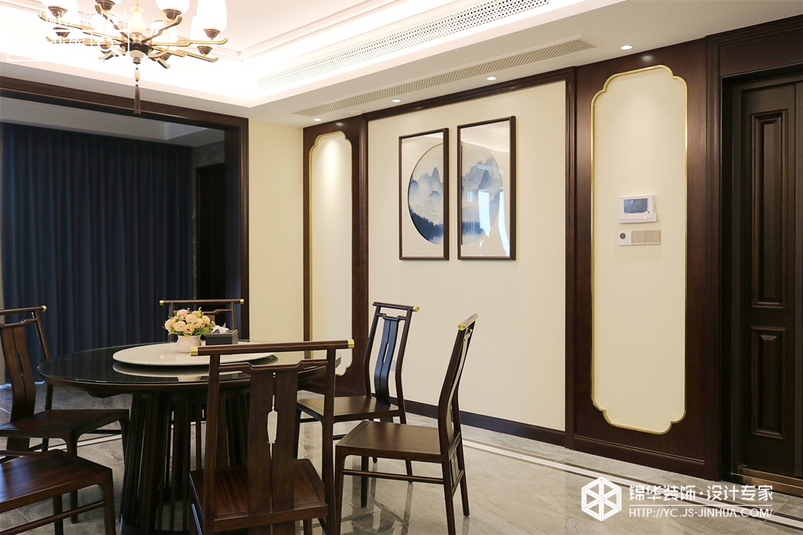 新中式-龙泊湾-四室两厅-230㎡装修实景效果图装修-大户型-新中式