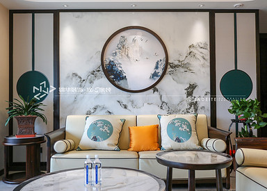 新中式-碧桂园天境-三室两厅-190㎡装修实景效果图