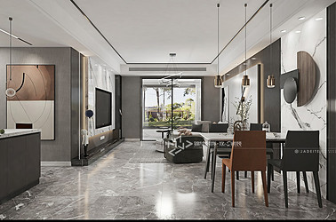 现代黑白灰风格-万达大公馆-三室两厅-147㎡装修实景效果图