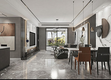 现代黑白灰风格-万达大公馆-三室两厅-147㎡装修实景效果图