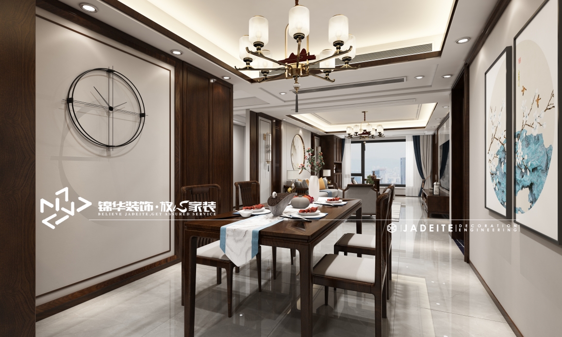 新中式-悦珑湾-四室两厅-160㎡装修实景效果图装修-四室两厅-新中式