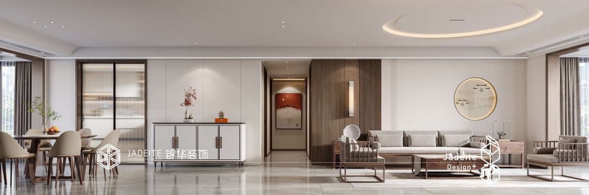 新中式风格-龙泊湾-四室两厅-280㎡装修实景效果图装修-四室两厅-现代简约