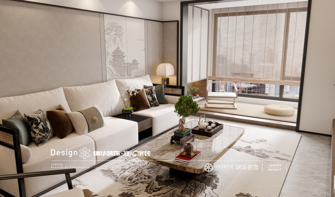 新中式-城东一号松江府-五室两厅-220㎡装修实景效果图装修-大户型-新中式