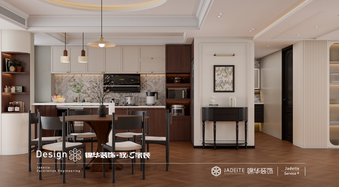 中古风-八菱华庄-四室两厅-200㎡装修实景效果图装修-跃层复式-中古