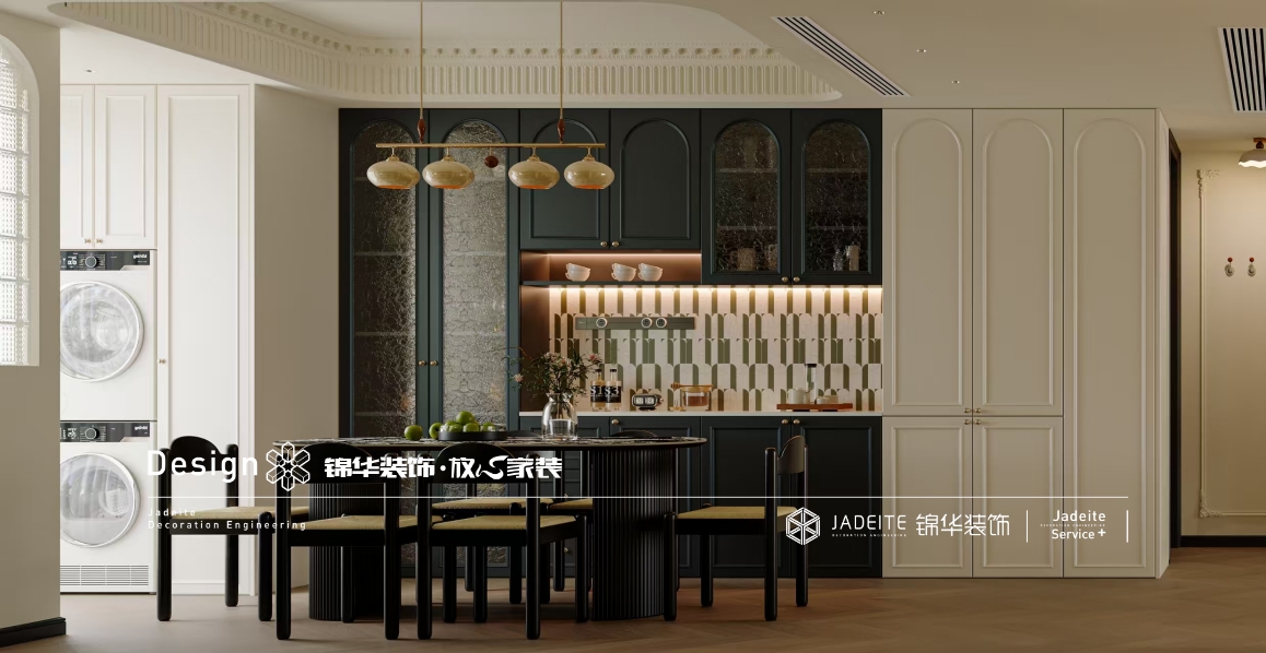 法式中古-钱江方洲-三室两厅-130㎡装修实景效果图装修-三室两厅-中古